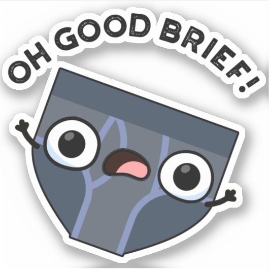 Oh Goede korte Funny Underwear Pun Sticker (Voorkant)