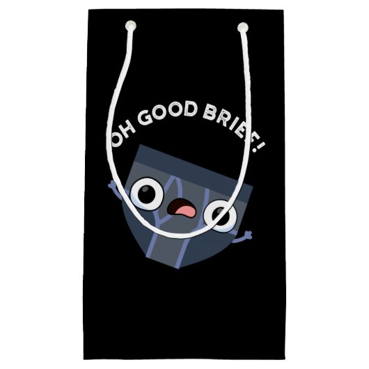 Oh Good Brief Funny Underwear Pun Dark BG Klein Cadeauzakje (Voorkant)