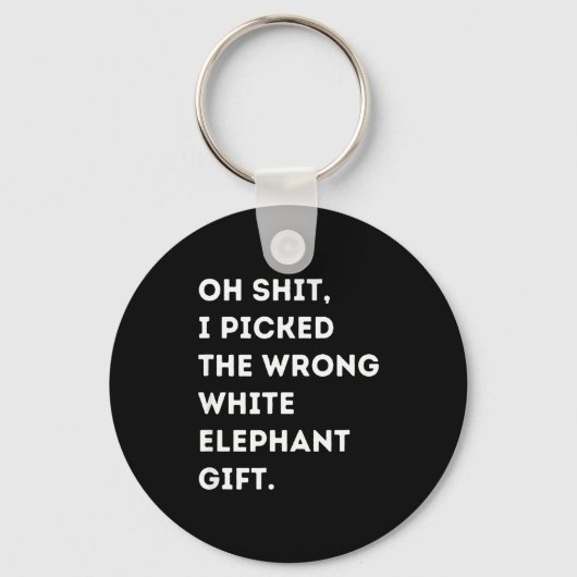 Oh Grappige Witte Olifant Voor Volwassenen Onder 1 Sleutelhanger (Voorkant)
