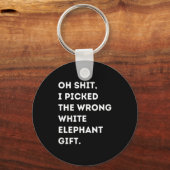 Oh Grappige Witte Olifant Voor Volwassenen Onder 1 Sleutelhanger (Voorkant)