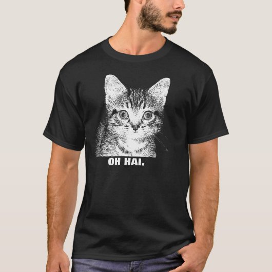 "OH HAI." - Keuten Shirt Mannen (Voorkant)