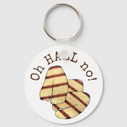 Oh HALL (hel) Nee! Halloumi Grilled Cheese Foodie Sleutelhanger (Voorkant)