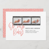 Oh Hallo baby moderne multi-fotofilm rol Aankondiging (Voorkant / Achterkant)