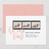 Oh Hallo baby moderne multi-fotofilm rol Aankondiging (Voorkant / Achterkant)