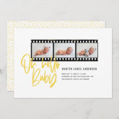 Oh Hallo baby moderne multi-fotofilm rol Aankondiging (Voorkant / Achterkant)