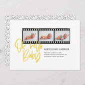 Oh Hallo baby moderne multi-fotofilm rol Aankondiging (Voorkant / Achterkant)