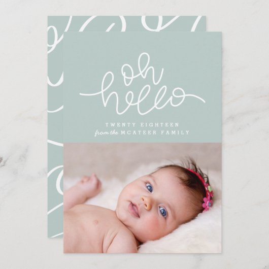 Oh hallo script nieuwjaars foto (Voorkant / Achterkant)