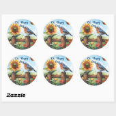 Oh Happy Day Bluebird en Zonnebloem Sticker (Vel)