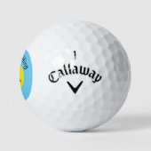 Oh Happy Day Custom Text Grinning Face Classic Golfballen (Logo)