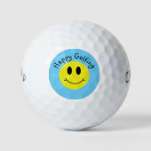 Oh Happy Day Custom Text Grinning Face Classic Golfballen (Voorkant)