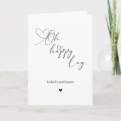 Oh Happy Day Heart Embellished Wedding Kaart (Voorkant)