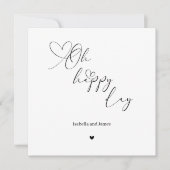 Oh Happy Day Heart Embellished Wedding  Kaart (Voorkant)