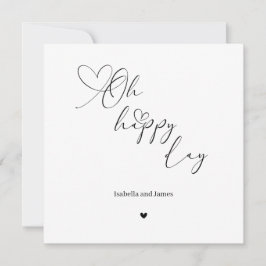 Oh Happy Day Heart Embellished Wedding  Kaart