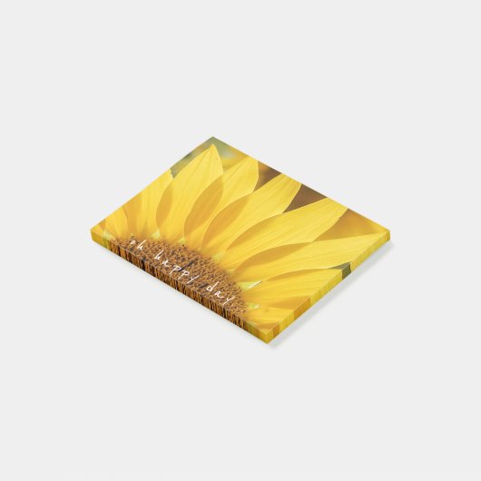 Oh Happy Day Quote Yellow Sunflower Foto Post-it® Notes (Schuin)
