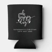 Oh Happy Day Script Personalized Wedding Blikjeskoeler (Achterkant)