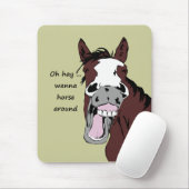 Oh hay wil een paard rondraden met Quote Funny paa Muismat (Met muis)