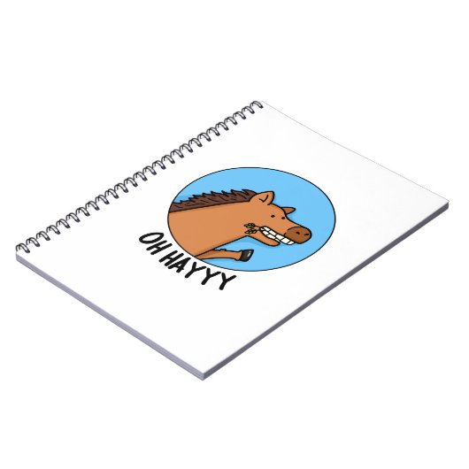Oh Hayyy Grappig Paard Pun Notitieboek (Linkerzijde)