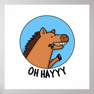 Oh Hayyy Grappig Paard Pun Poster