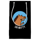 Oh Hayyyy Funny Horse Pun Dark BG Klein Cadeauzakje (Voorkant)