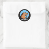 Oh Hayyyy Funny Horse Pun Dark BG Ronde Sticker (Tas)