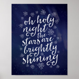 Oh Heilig de drukposter van Kerstmis van de Poster