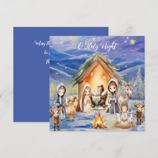 Oh Heilige Kerstkaart Aankondiging (Voorkant / Achterkant)