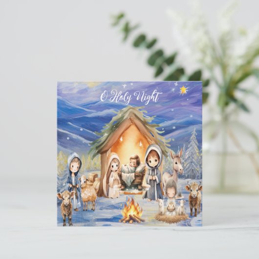 Oh Heilige Kerstkaart Aankondiging (Staand voorkant)