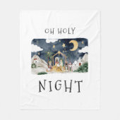 Oh Heilige Nacht Afro-Amerikaanse Geboorte Kerstmi Fleece Deken (Voorkant)