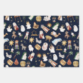 Oh Heilige Nacht Afro-Amerikaanse Geboorte Kerstmi Inpakpapier Vel (Voorkant 2)