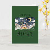 Oh Heilige Nacht Afro-Amerikaanse Geboorte Kerstmi Kaart (Gele Bloem)