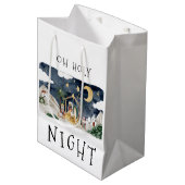 Oh Heilige Nacht Afro-Amerikaanse Geboorte Kerstmi Medium Cadeauzakje (Voorkant Gekanteld)