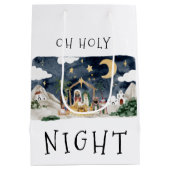 Oh Heilige Nacht Afro-Amerikaanse Geboorte Kerstmi Medium Cadeauzakje (Achterkant)