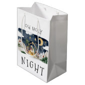 Oh Heilige Nacht Afro-Amerikaanse Geboorte Kerstmi Medium Cadeauzakje (Achterkant Gekanteld)