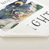 Oh Heilige Nacht Afro-Amerikaanse Geboorte Kerstmi Sherpa Deken (3/4)