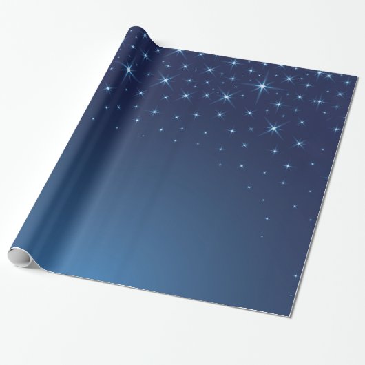 Oh Heilige Nacht Brightly Shining Stars Cadeaupapier (Uitgerold)