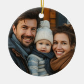 Oh Heilige Nacht Custom Religieuze Foto Kerstmis Keramisch Ornament (Voorkant)