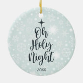 Oh Heilige Nacht Custom Religieuze Foto Kerstmis Keramisch Ornament (Achterkant)