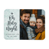 Oh Heilige Nacht Custom Religieuze Foto Kerstmis Magneet (Horizontaal)