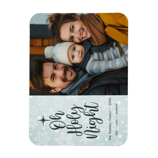 Oh Heilige Nacht Custom Religieuze Foto Kerstmis Magneet (Verticaal)