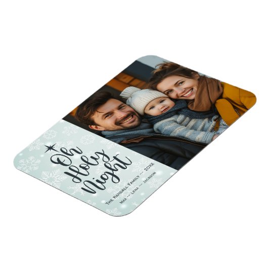 Oh Heilige Nacht Custom Religieuze Foto Kerstmis Magneet (Linkerzijde)