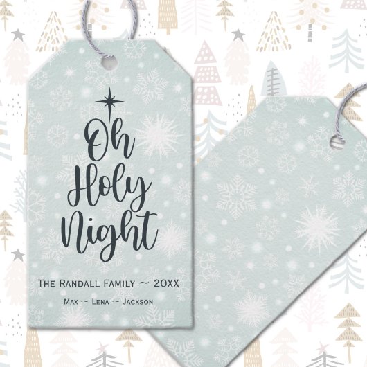 Oh Heilige Nacht Custom Religieuze Kerstmis Cadeaulabel