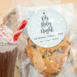 Oh Heilige Nacht Custom Religieuze Kerstmis Ronde Sticker