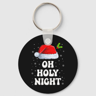 Oh Heilige Nacht Kerstmis Kerstman Hoed Leuke Kers Sleutelhanger