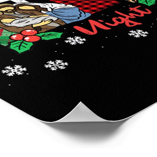 Oh Heilige Nacht Kerstmis Pyjama X-mas Plaid Chris Poster (Hoek)