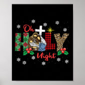 Oh Heilige Nacht Kerstmis Pyjama X-mas Plaid Chris Poster (Voorkant)
