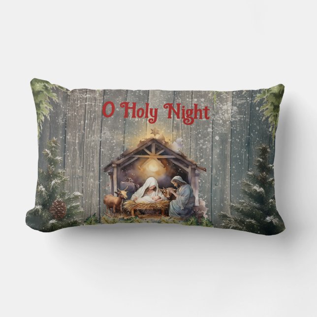 Oh Heilige Nacht Lendenkussen Kussen (Voorkant)