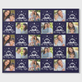 Oh Heilige Nacht Manuscript Typografie Nativiteit Cadeaupapier (Vlak)