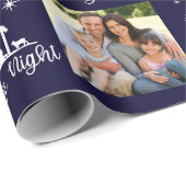 Oh Heilige Nacht Manuscript Typografie Nativiteit Cadeaupapier (Rol Hoek)