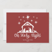 Oh Heilige Nacht Manuscript Typografie Nativiteit Feestdagenkaart (Voorkant)