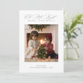 Oh Heilige Nacht Minimalistische Religieuze Kerstf Feestdagenkaart (Staand voorkant)